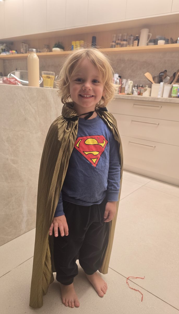 A superhero in the kitchen